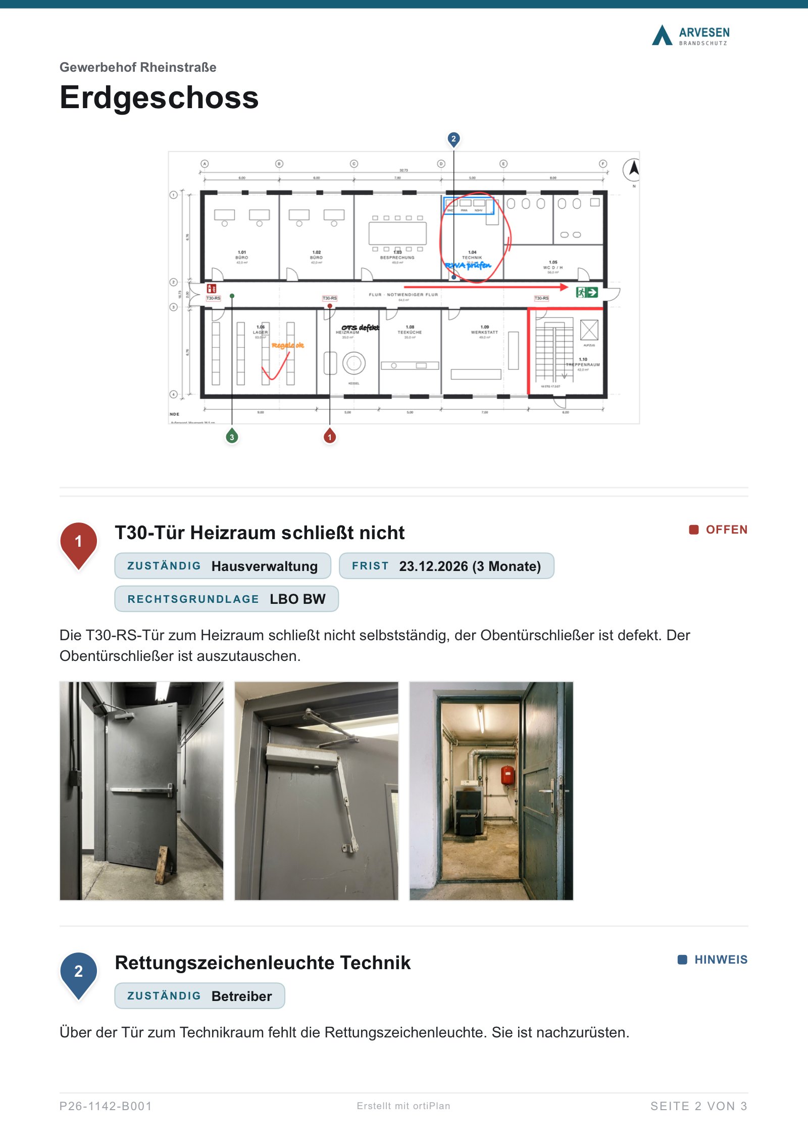 Grundrissseite Arvesen Brandschutz